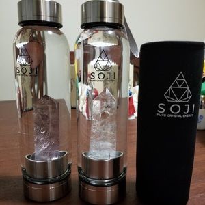 Soji pure crystal energy glass water bottle